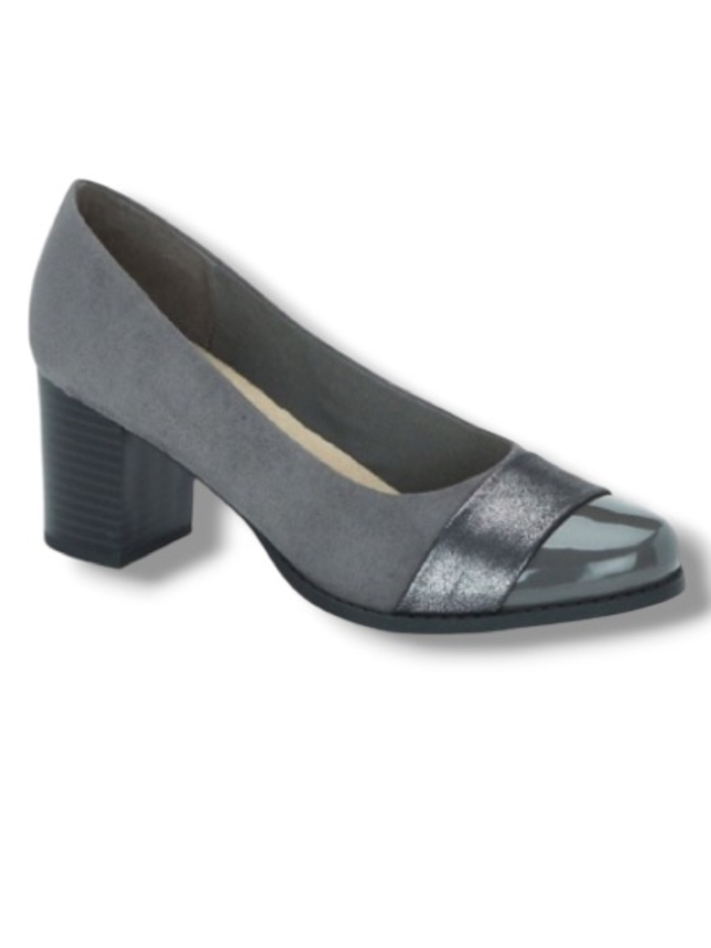 MIA Amore Women’s Ivaa Grey Round Toe Pumps Shoes Memory Foam Heels